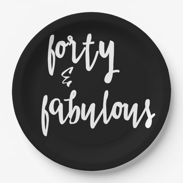 Forty & Fabulous - 40th Birthday Paper Plates (Front)