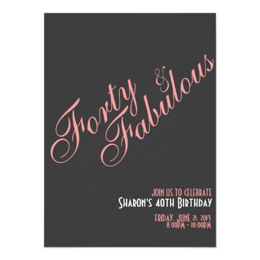 Fabulous Forty Invitations 5