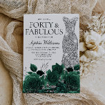 Forty & Fabulous! Emerald Green 40th Birthday Invitation<br><div class="desc">Forty & Fabulous! Emerald Green 40th Birthday Invitation

See matching collection in Niche and Nest Store</div>