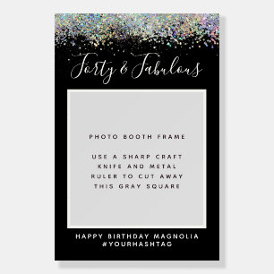 Forty & Fabulous Glitter Photo Frame Party Prop Foam Board