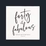 Forty & Fabulous Minimal 40th Birthday Party Napkins<br><div class="desc">This is a Forty & Fabulous Minimal Minimalist Black White 40th Birthday Party Paper Napkins!</div>