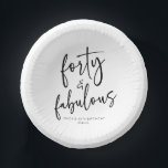 Forty & Fabulous Minimal 40th Birthday Party Paper Bowls<br><div class="desc">This is a Forty & Fabulous Minimal Minimalist Black White 40th Birthday Party Paper Bowls!</div>