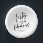 Forty & Fabulous Minimal 40th Birthday Party Paper Bowls<br><div class="desc">This is a Forty & Fabulous Minimal Minimalist Black White 40th Birthday Party Paper Bowls!</div>
