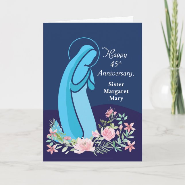 Forty Fifth 45th Anniversary Religious Life to Nun Card (Front)