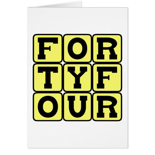 Forty Four, Number 44 Cards (Front)