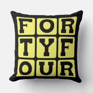 Forty Four, Number 44 Throw Pillow