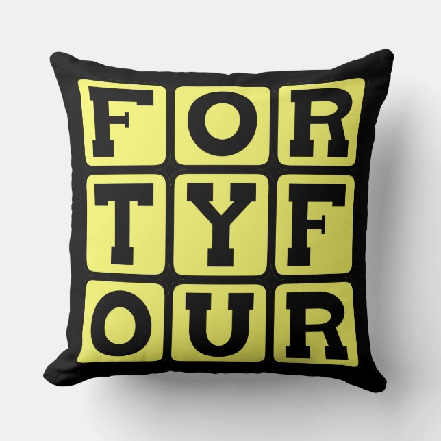 Forty Four, Number 44 Throw Pillow (Front)