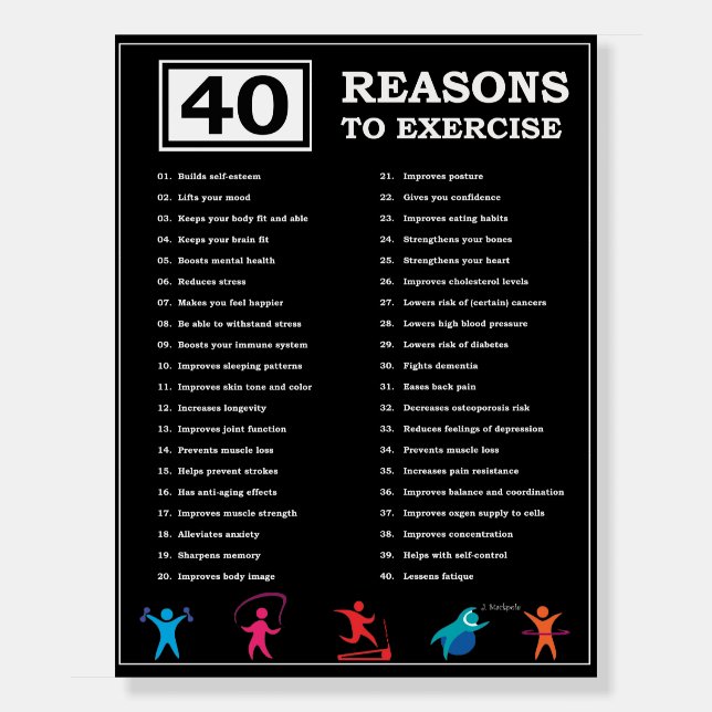 Forty Reasons To Exercise Foam Board (Front)