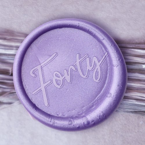 Forty script text 40th birthday or anniversary wax seal sticker