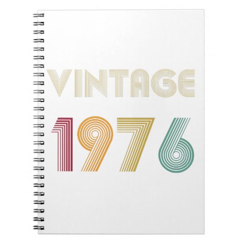 forty three years 43rd Birthday Gift Vintage 1976 Notebook
