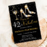 Forty Two & Fabulous High Heel Bubbly 42 Birthday Invitation
