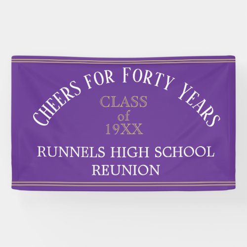 FORTY YEAR CLASS reunion banner
