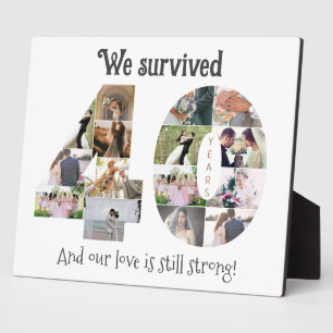 Forty Year Wedding Anniversary Photo Plaque