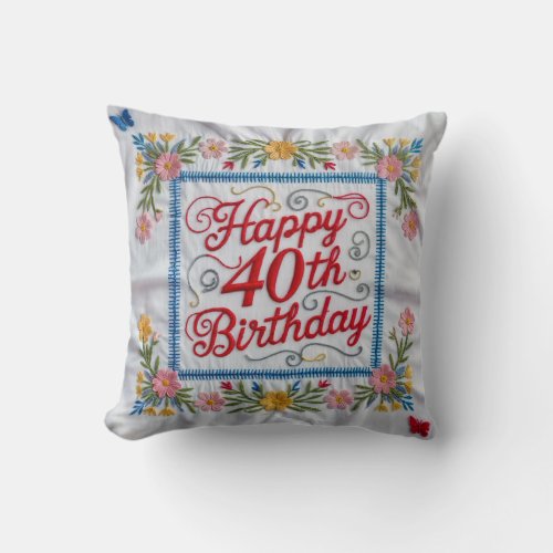 Forty Years of Memories Personalized Throw Pillow