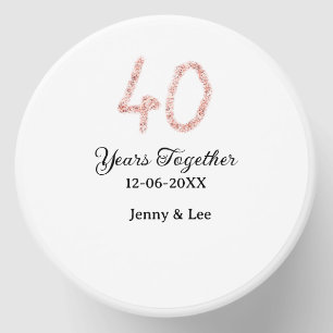 Forty years together black pink glitter bold lette mini candle favors
