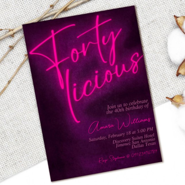 Fortylicious 40th Birthday Invitation (Creator Uploaded)