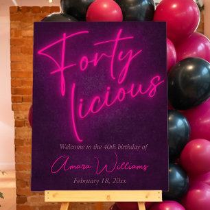 Fortylicious 40th Birthday Welcome Sign
