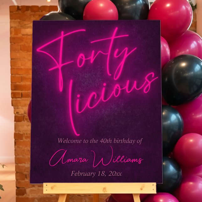 Fortylicious 40th Birthday Welcome Sign (Fortylicious 40th Birthday Welcome Sign)