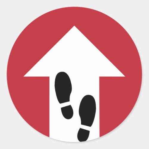 Forward Arrow with Footprints Directional Sticker