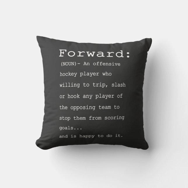 Forward Hockey Definition Throw Pillow (Front)