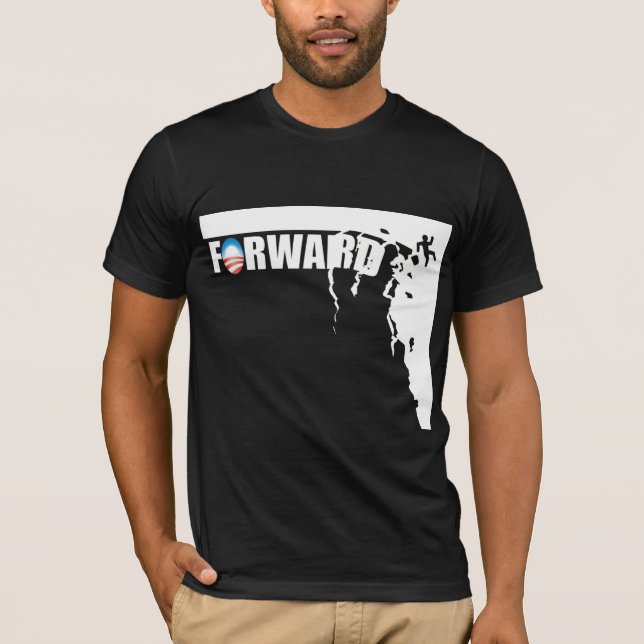 Forward - Off a cliff! - Anti Obama T-Shirt (Front)