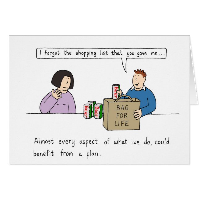 Forward Planning Humor Cartoon Couple (Front Horizontal)