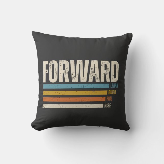Forward Vintage Tee Throw Pillow (Front)