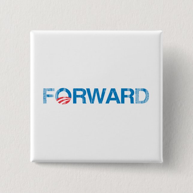 Forward with Obama Vintage.png Pinback Button (Front)