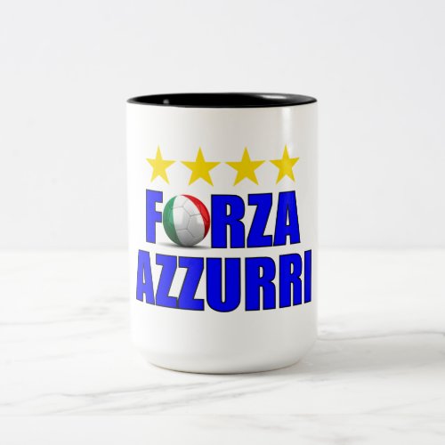 Forza Azzurri 4 Time World Soccer Champions Two_Tone Coffee Mug