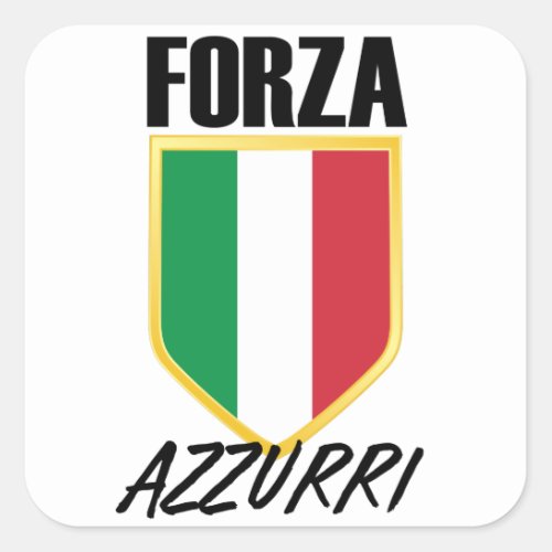Forza Azzurri Italy Flag Soccer Square Sticker