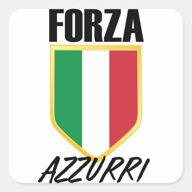 Forza Azzurri Italy Flag Soccer Square Sticker (Front)