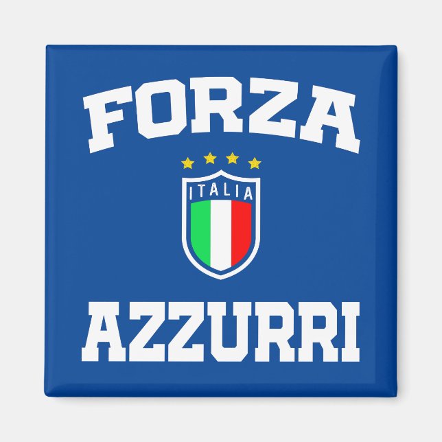 Forza Azzurri Italy Jersey 2021 Football Funs Magnet (Front)
