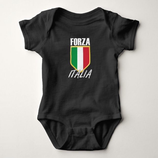 Forza Italia Italian Flag Soccer Baby Bodysuit (Front)