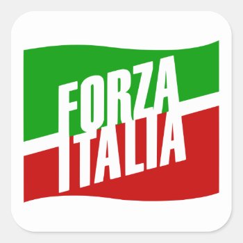 Forza Italia Square Sticker by GrooveMaster at Zazzle