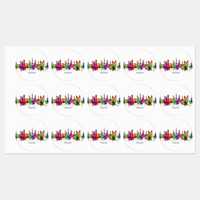 Foshan China Skyline Labels (Sheet)