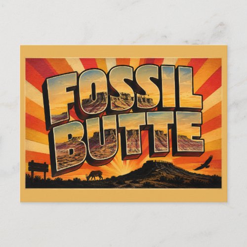 Fossil Butte WY Mesa Sagebrush Steppe Art Postcard