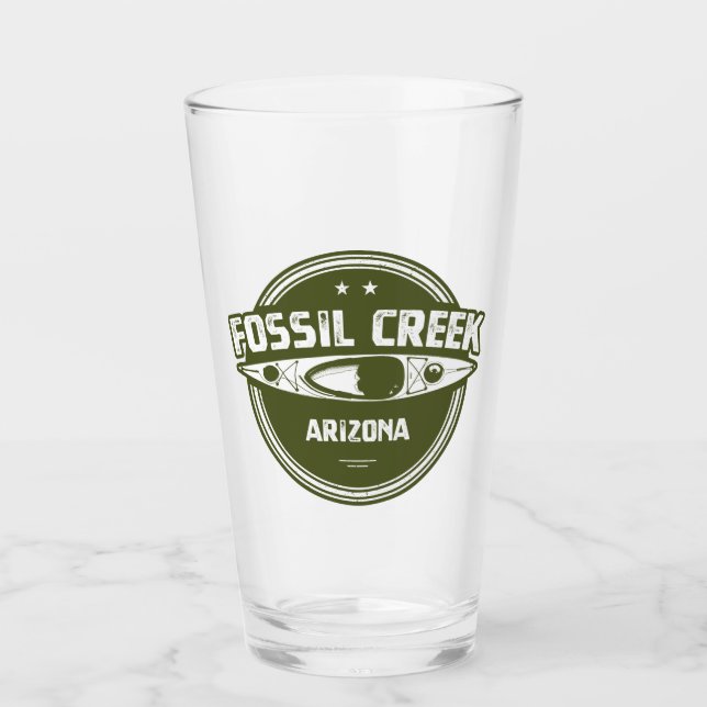 Fossil Creek Arizona Kayaking Glass (Front)