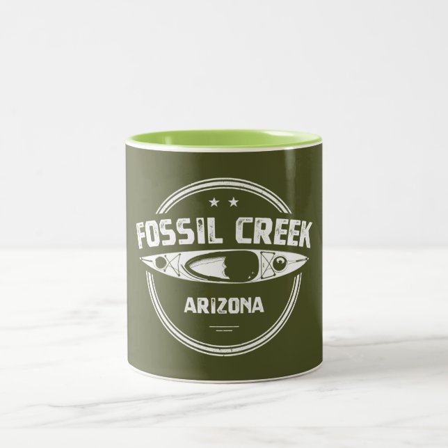 Fossil Creek Arizona Kayaking Two-Tone Coffee Mug (Center)