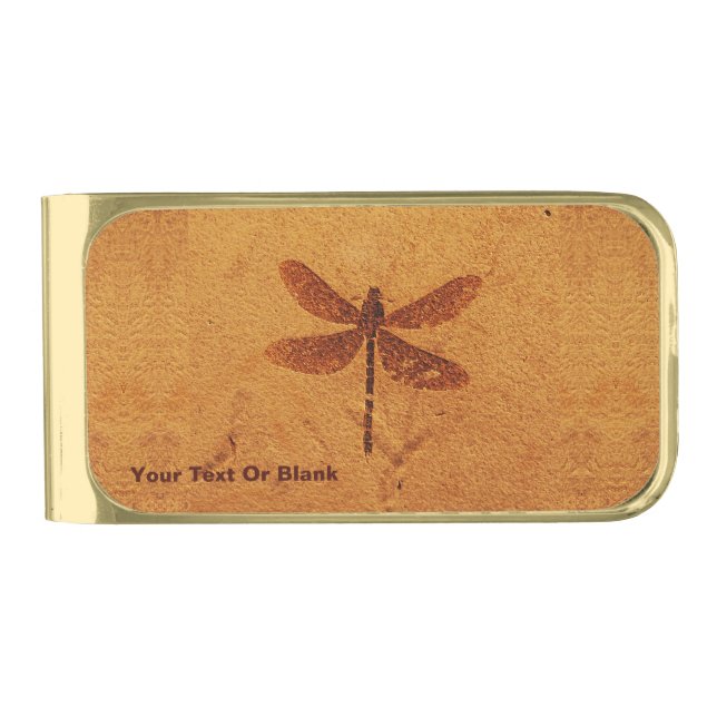 Fossil Dragonfly Gold Finish Money Clip (Front)