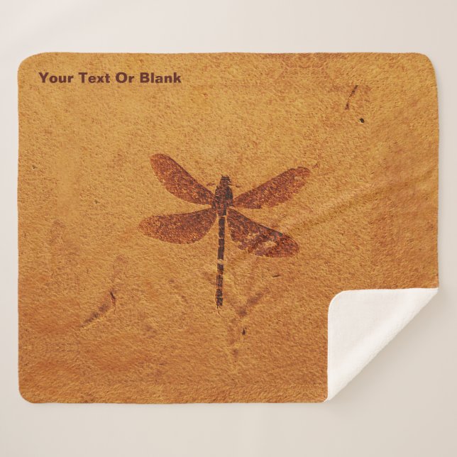 Fossil Dragonfly Sherpa Blanket (Front (Horizontal))
