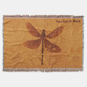 Fossil Dragonfly Throw Blanket