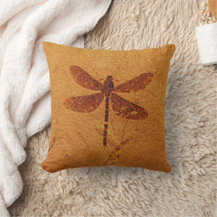 Fossil Dragonfly Throw Pillow