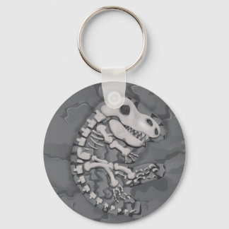 Fossil encased in rock keychain