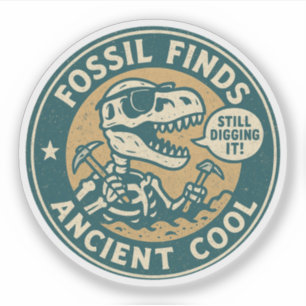 Fossil Finds Ancient Cool T-Rex Archeology Sticker