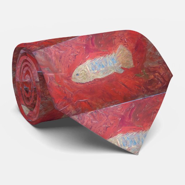 Fossil fish tie (Rolled)