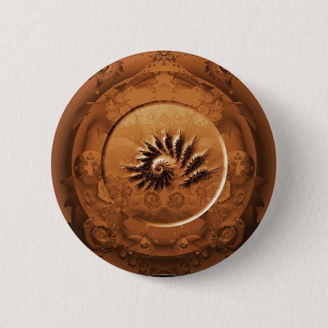Fossil fractal mirror button (Front)