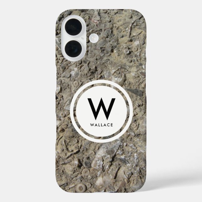 Fossil Hash Limestone Monogram Case-Mate iPhone Case (Back)