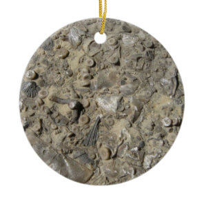 Fossil Hash Rock Print Ceramic Ornament