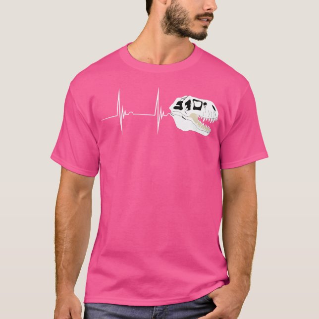 Fossil Heartbeat Hunting Hunter Dino Skull Head T  T-Shirt (Front)