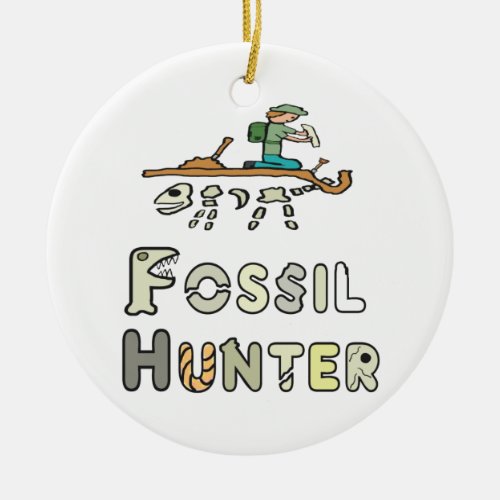 Fossil Hunter Ceramic Ornament